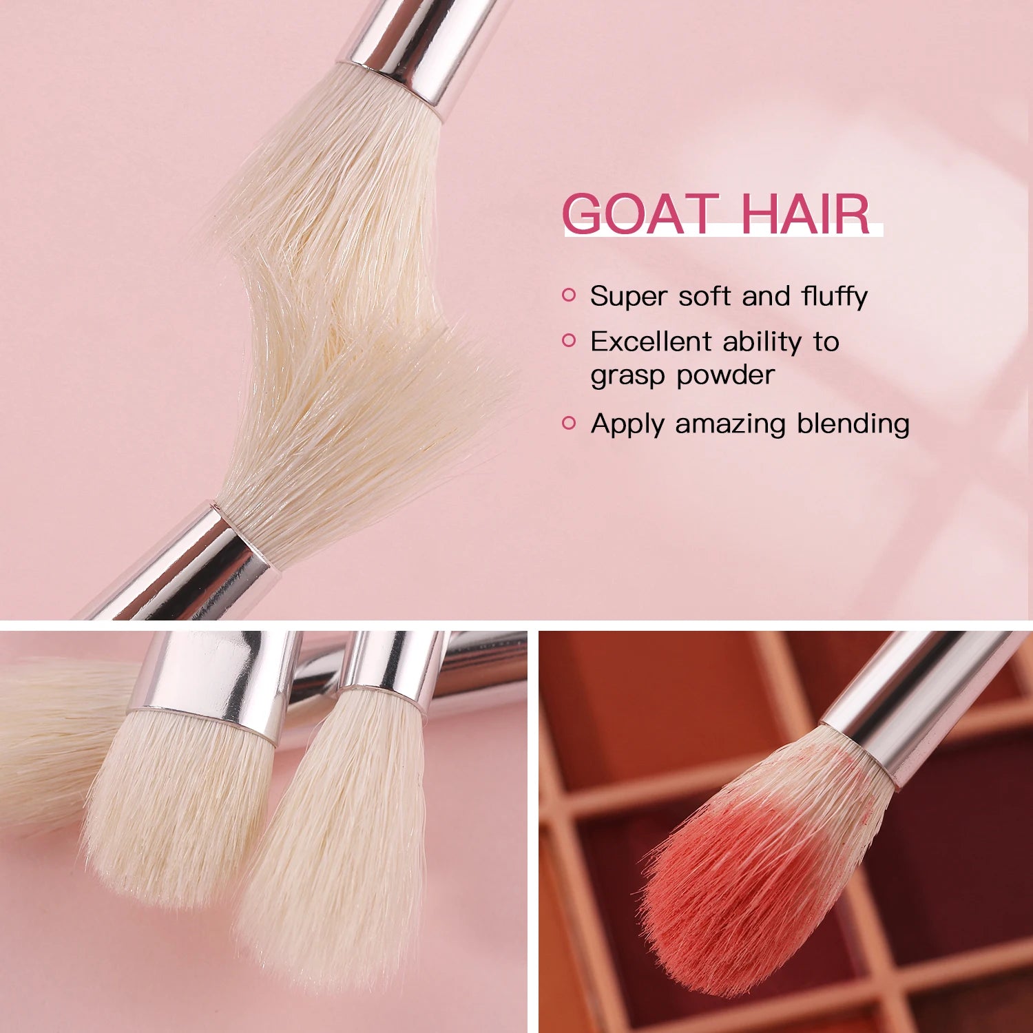 BEILI Black Makeup brushes set Professional Natural goat hair brushes