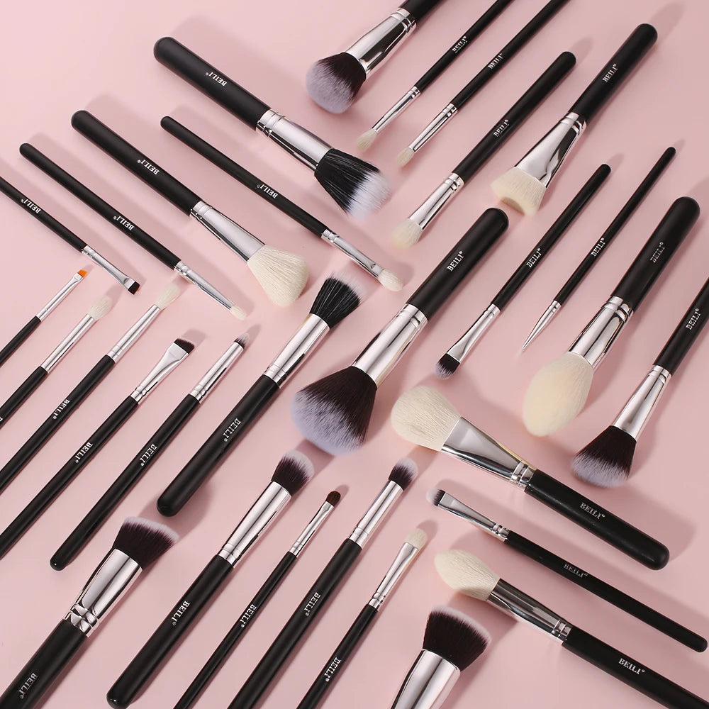 BEILI Black Makeup brushes set Professional Natural goat hair brushes