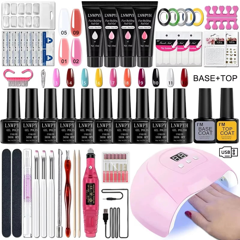 💅 Complete Pro Gel Nail Kit UV Lamp • Nail Drill • Gel Polish • Base & Top Coat Everything for perfect nails. One box. ✨