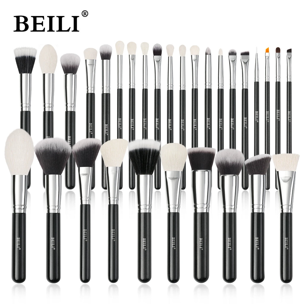 BEILI Black Makeup brushes set Professional Natural goat hair brushes