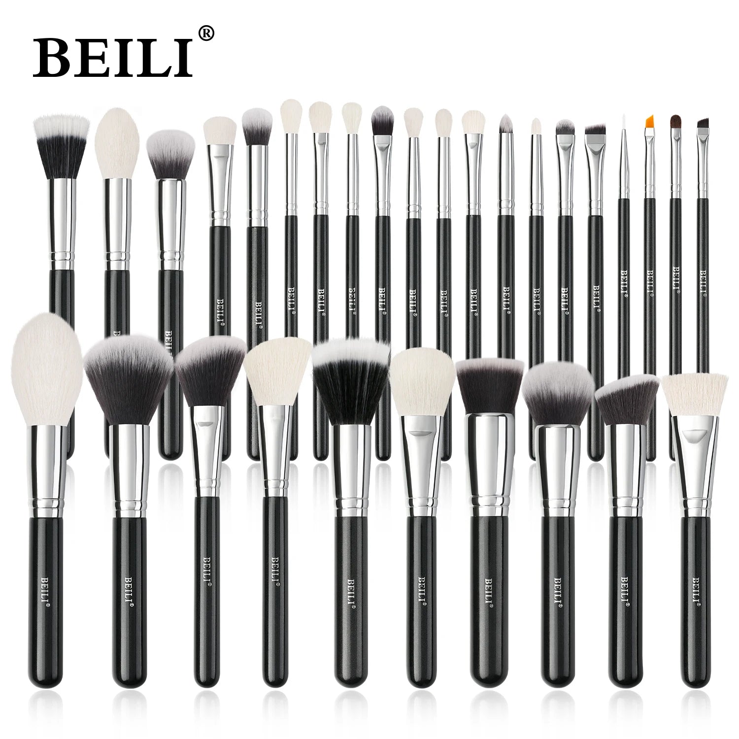 BEILI Black Makeup brushes set Professional Natural goat hair brushes