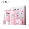 🌸 Sakura 5-Piece Korean Skincare Set Moisturize. Glow. Anti-aging. ✨ Complete routine in one luxurious box.