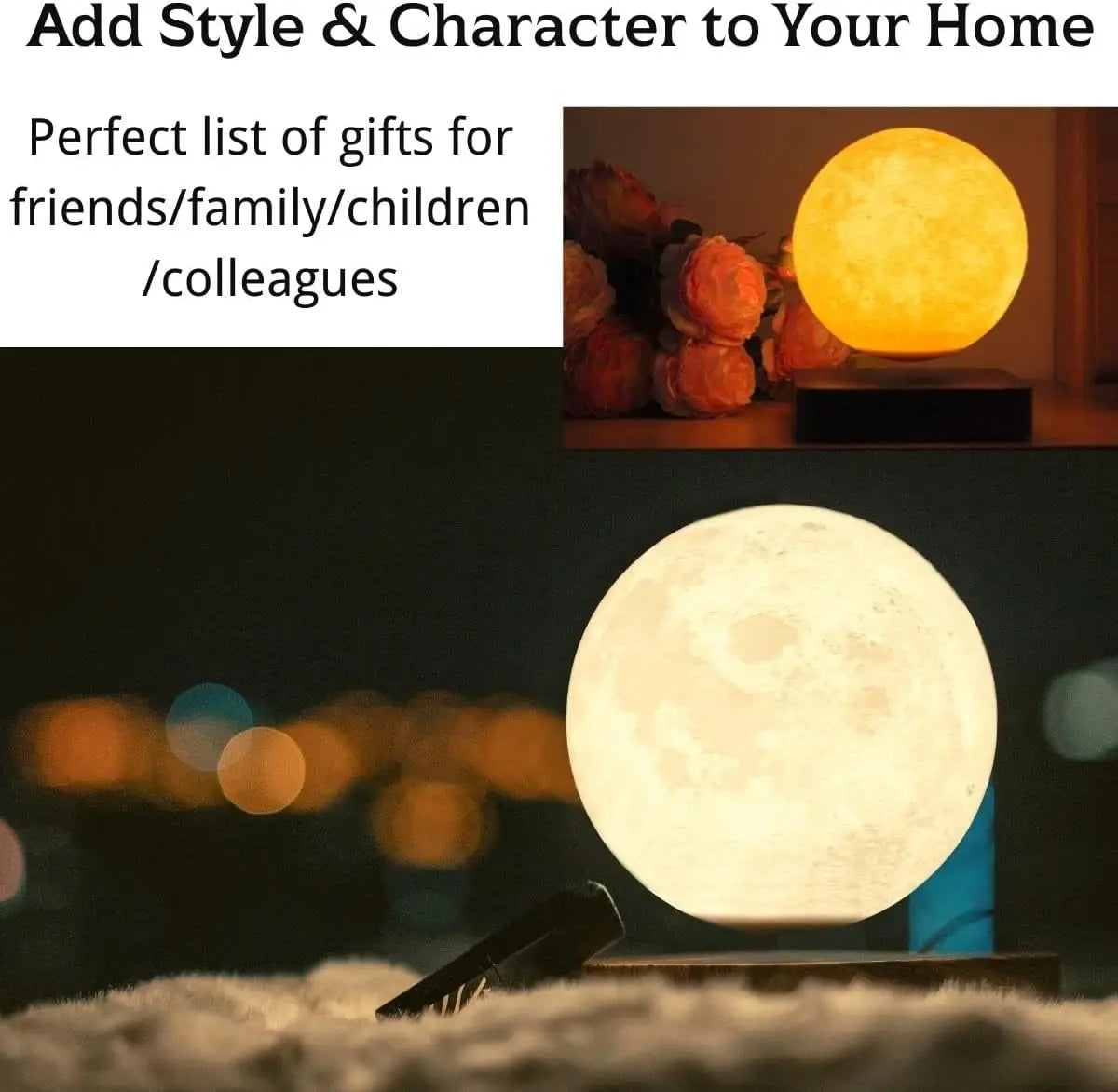 🌙 Levitating Magnetic Moon Lamp Floats. Spins. Glows. ✨ 3 color modes • Desk • Home • Office decor.