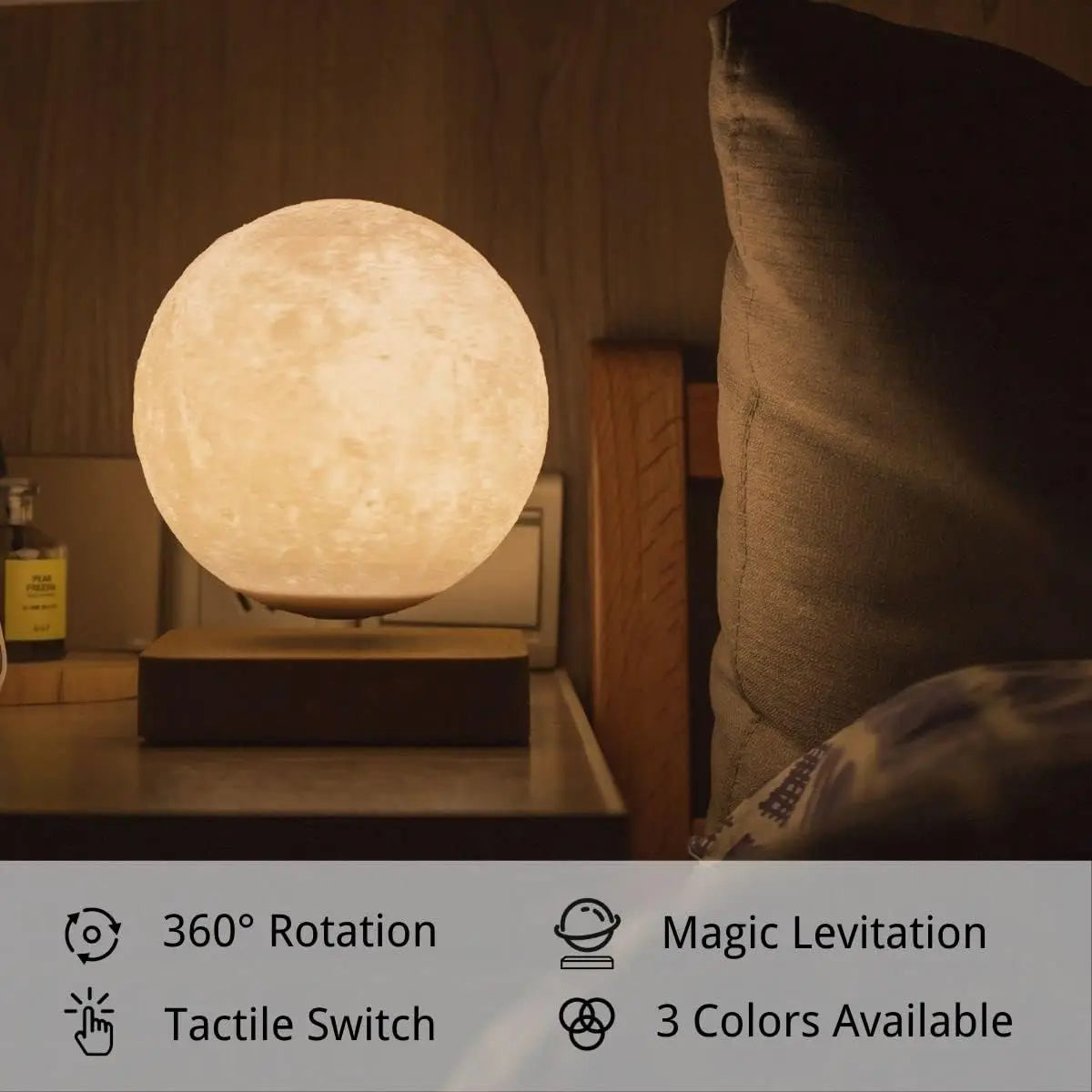 🌙 Levitating Magnetic Moon Lamp Floats. Spins. Glows. ✨ 3 color modes • Desk • Home • Office decor.