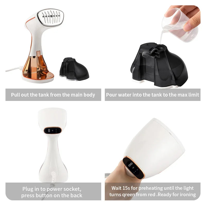 1800W Touch Screen Clothes Steamer 👕 Ready in 20 seconds. Wrinkles gone. ✨